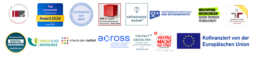 verschiedene Auszeichnungen und Siegel der TU Chemnitz